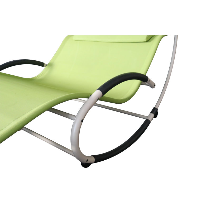 Elspeth Steel Outdoor Armless Lounge Chair, Apple Green