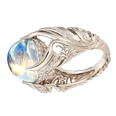 Cadeau de bijoux pour femme avec fausses pierres de lune et strass
