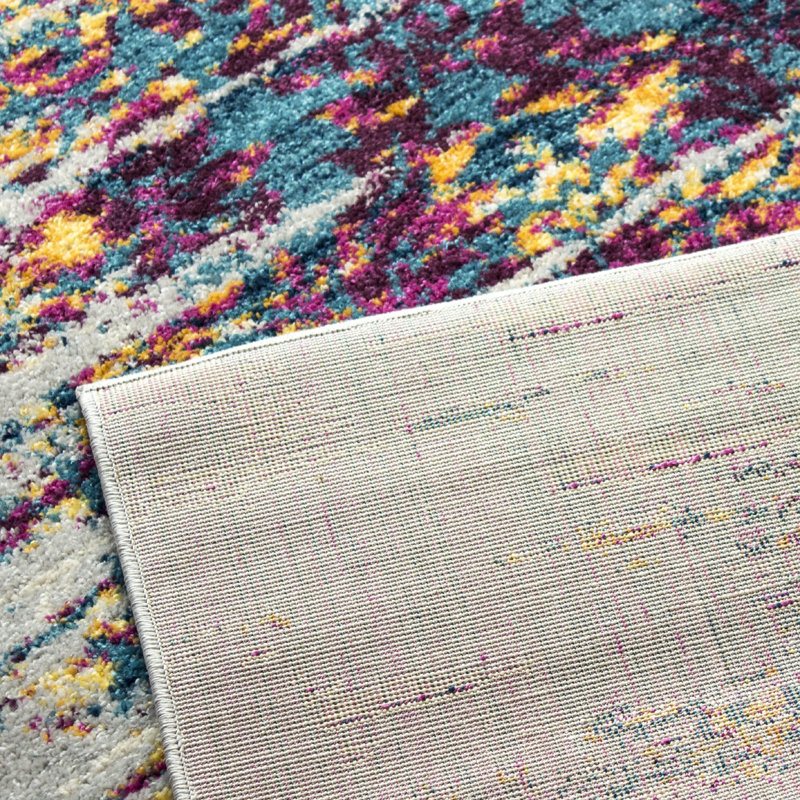 Tapis rose / bleu N'de, Rectangle 2 pi 2 po x 3 pi 11 po