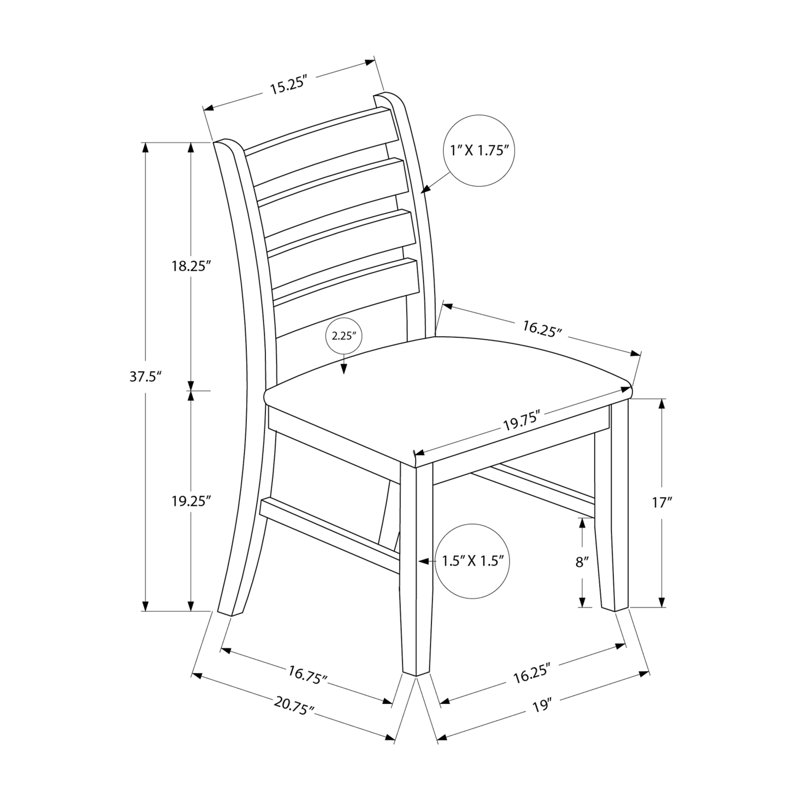 Chaise de salle à manger (chaise incluse seulement), Brun