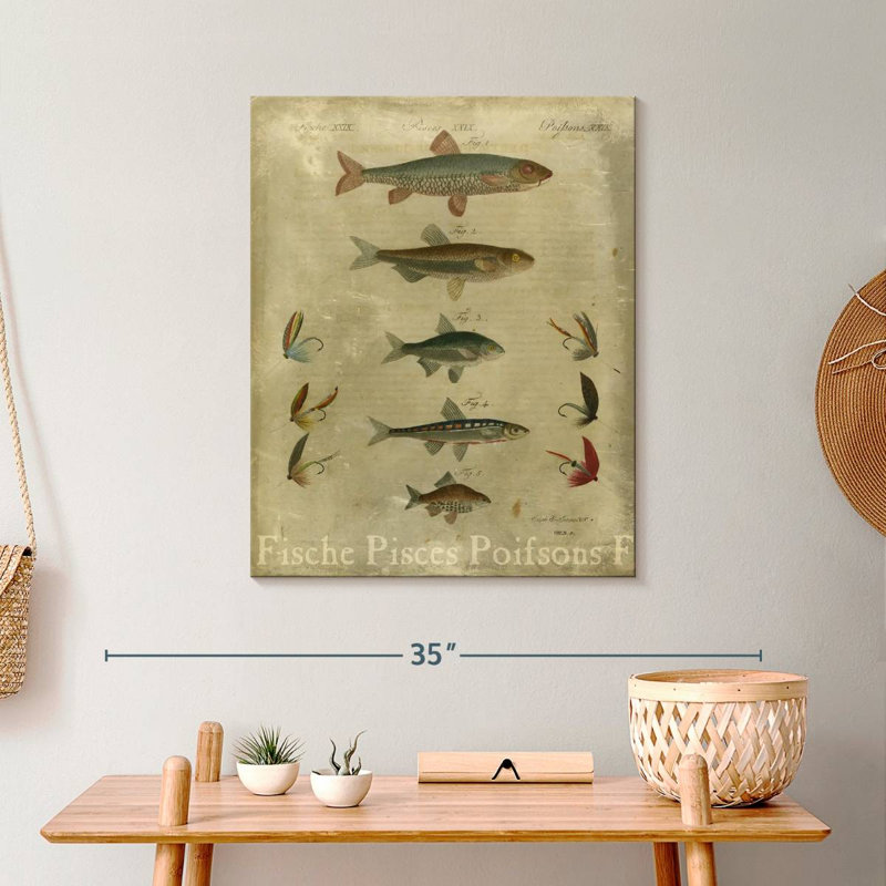 Poissons, composition I, 25" H x 20" W