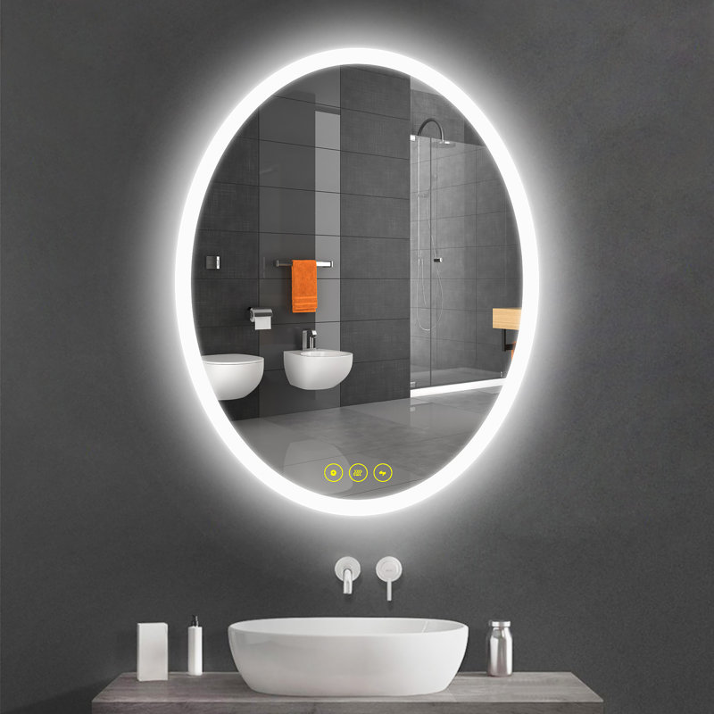 Miroir lumineux de salle de bain Calmas, 20 po x 28 po