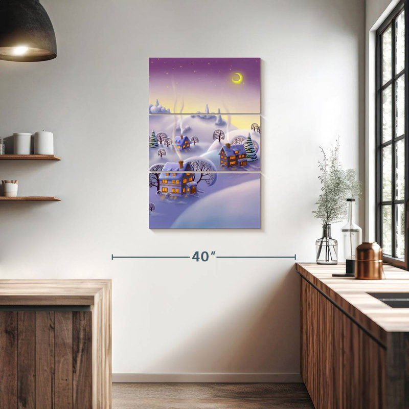 Village d'hiver de Noël Alvord, H 38 po x l 24 po