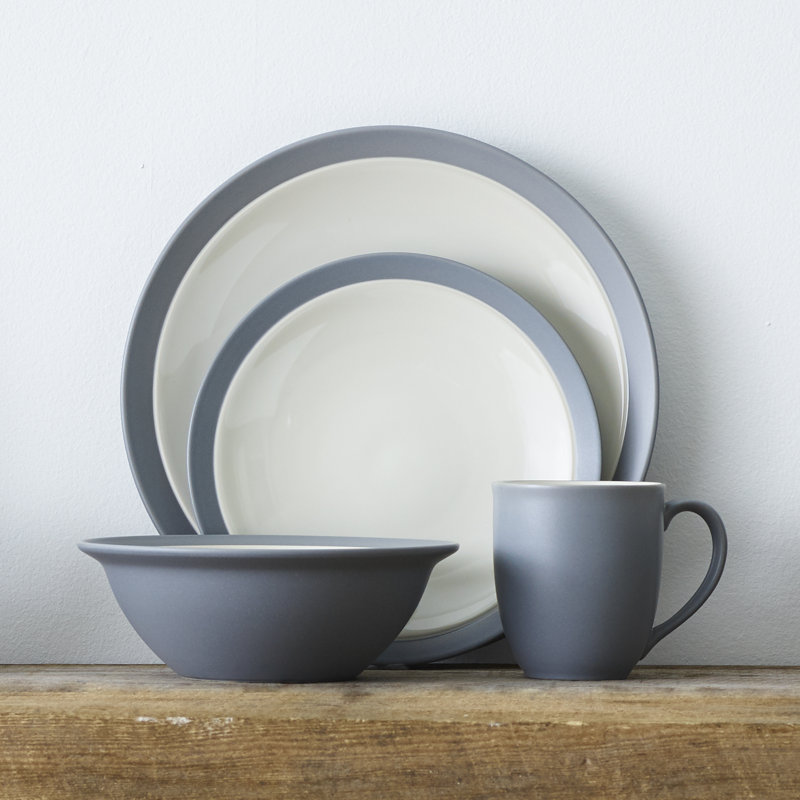 Noritake Colorwave 4-Piece Curve Place Setting, Slate