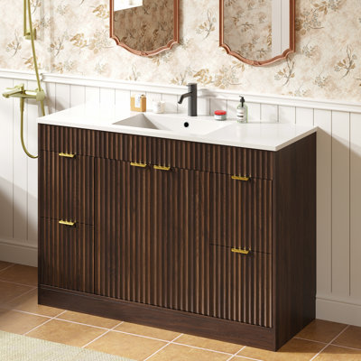 Adonia Modern 48'' Single Bathroom Vanity With Sink Top, Wood Bathroom Cabinet With Drawers