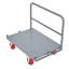 Chariot à panneaux de gypse, capacité 907 kg (2000 lb), plateforme en acier de 91 x 61 cm (36 x 24 po), 3 mains courantes latérales, roulettes pivotantes avec frein de 15 cm (6 po), pour la construction d'entrepôts, gris.