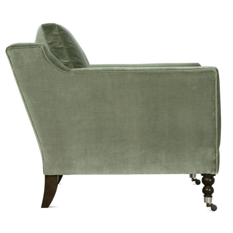 Madeline Armchair, Sage Velvet (15026-23), Dark Brown Wood