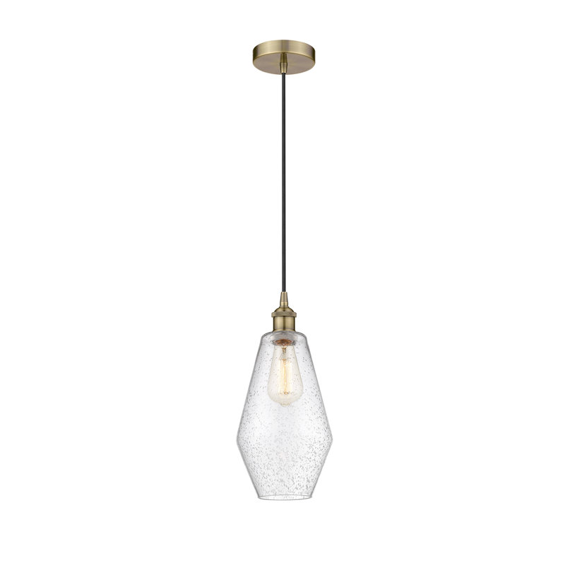 Luminaire suspendu simple à 1 lumière Gabbie, Laiton antique