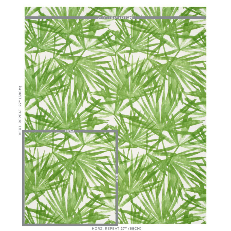 Sunlit Palm Linen Fabric, Green