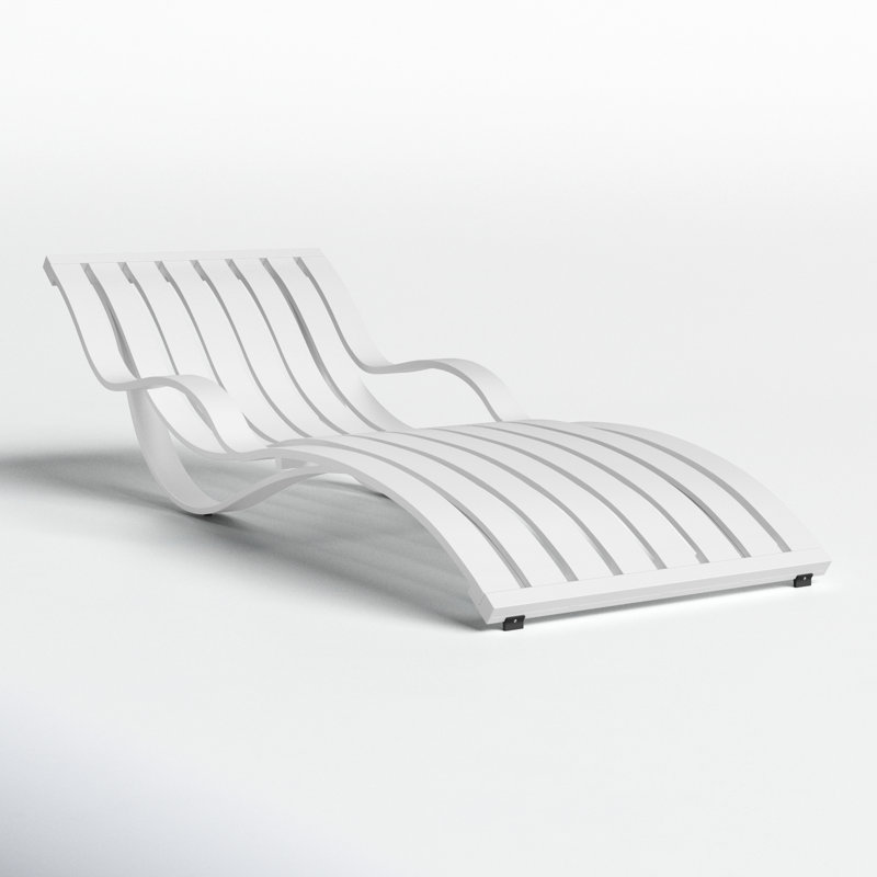 Hareton Outdoor Metal Chaise Lounge, White