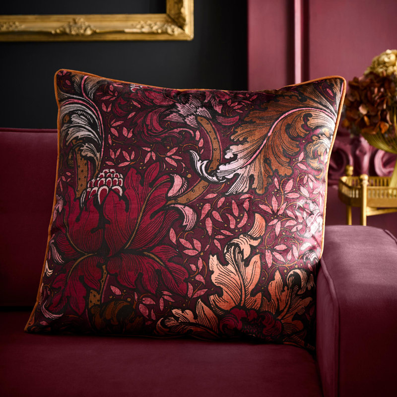 Laurence Llewelyn-Bowen Morris Major Chintz Filled Cushion LS Burgundy