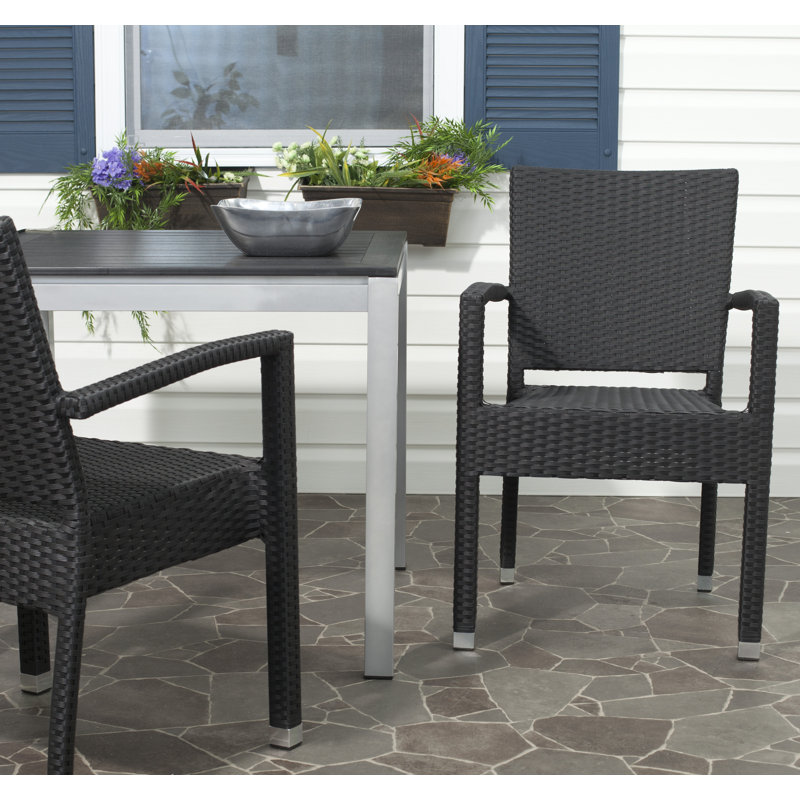 Chaise de patio empilable Key Vista, Noir