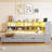Twin XL to King Daybed with Storage Drawers, Cabinets, LED Lights & USB Charging Station, Gray-19191364