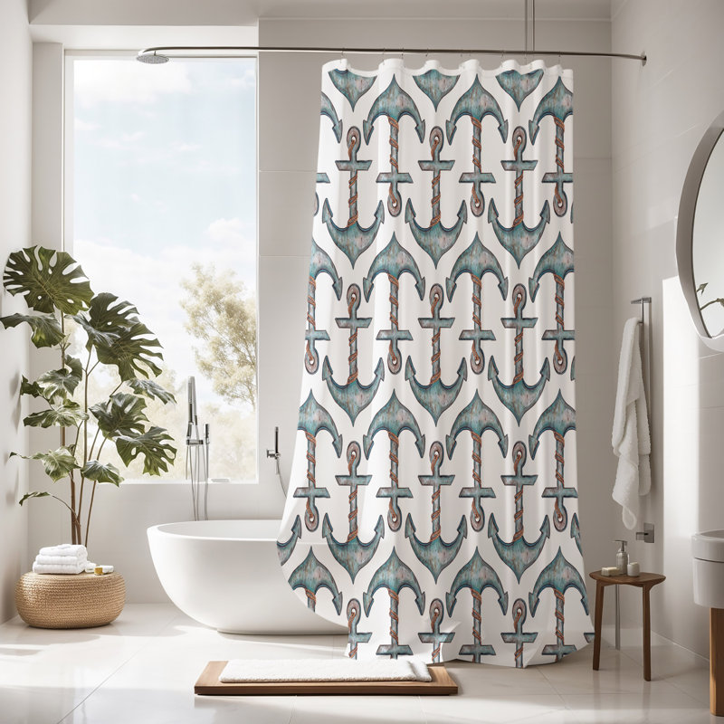 Abstract Shower Curtain, 83" H x 70" W