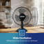 GEEPAS 9" Table Fan | Electric Portable Worktop Desk Fan with 2 Speeds 3 Blades, Adjustable Tilt Wide Angled Oscillation | Powerful Low Noise Airflow for Home Office | 1 Year Warranty, 22W-99184851