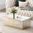 Dalee 39''W Mirrored Block Glass Rectangle Coffee Table With Unique Crackle Design