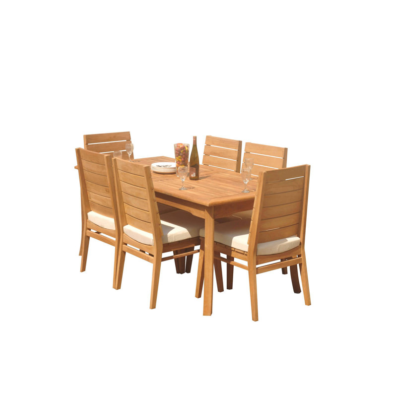 6 - Person Teak Wood Patio Dining Set with