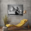 3AP6474 Snow Leopard And Lady, Paris by Julian Lauren - Wrapped Canvas Print-2140320762