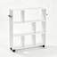 Chariot-bar à roulettes multifonctionnel, chariot de service mobile blanc pour la cuisine, chariot à boissons peu encombrant