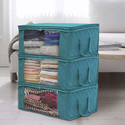 6Pcs Non-Woven Clothes Storage Bag Folding Quilt Dust-Proof Cabinet Finishing Box