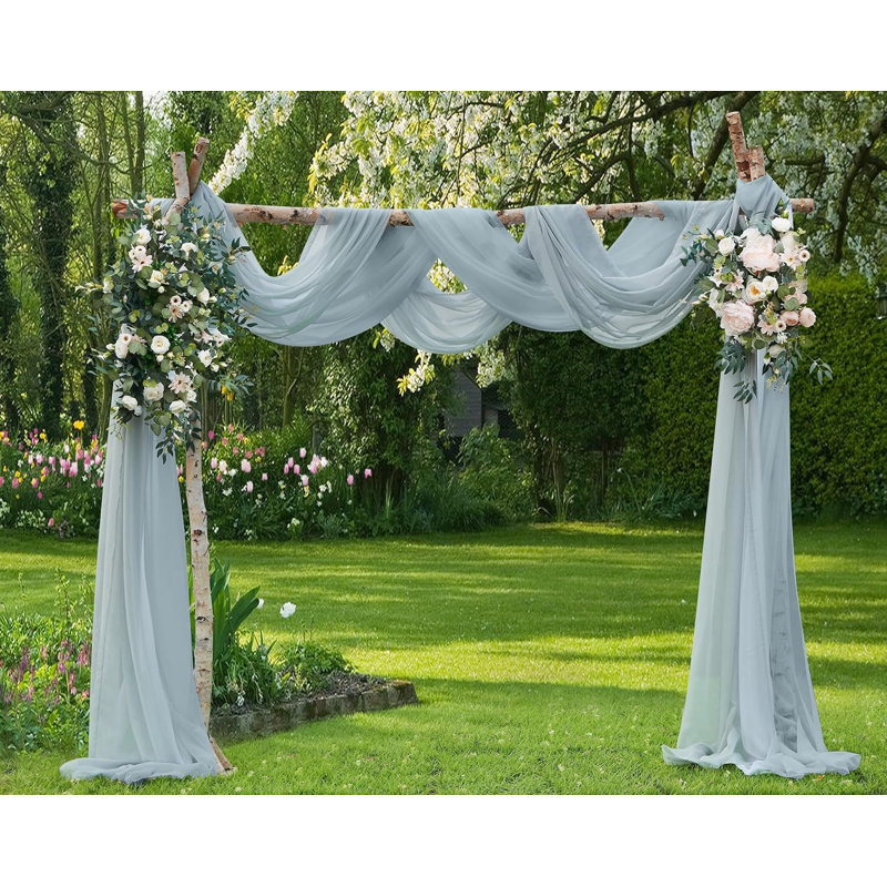 Ensemble de rideaux de mariage pour arche ou toile de fond de mariage, H 360 po x l 55 po, Argent argent