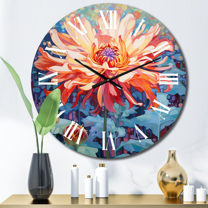 Horloge murale florissante rose, Moyenne