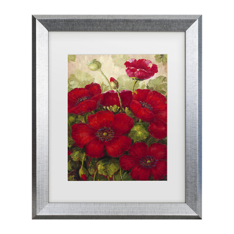 Rio «Poppies II», art encadré mat, Argent, H 23,5 po x l 19,5 po x P 0,75 po