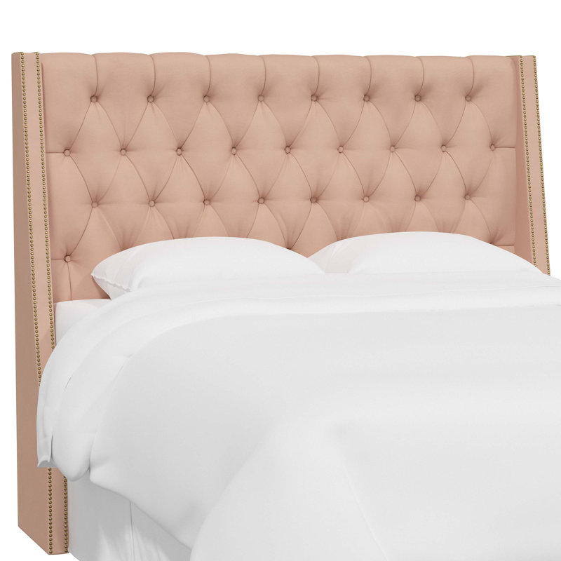 Crosston Upholstered Headboard, Full, Zuma Rosequartz Textured Linen, Linen Blend