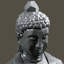 Statue de jardin géométrique tête de Bouddha décoration de style moderne