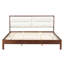 Structure de lit plateforme en bois massif de très grande taille avec tête de lit tapissier en velours beige, espresso, sans sommier tapissier-1745136472-1745136473