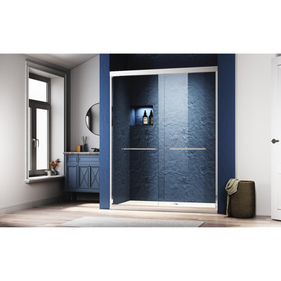 44 - 48 In. W X 72 H Sliding Shower Glass Door Finish Adjustable Semi , Clear Tempered Glass, Upgrade Aluminum And Stainless Steel Adjustable, Easy To Install Towel Hanging Function