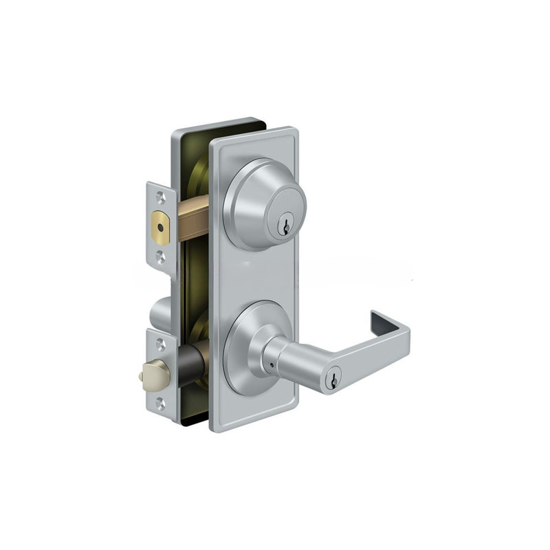 Deltana CL300ILC-26D Intercon. Verrou GR2, entrée avec levier Claredon en chrome brossé, Chrome brossé