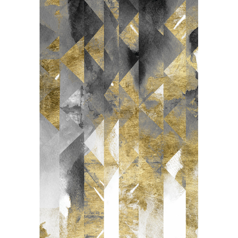 Gilt Reflections II by Chariklia Zarris - Painting, 122cm H x 81cm W, Black Floater Framed