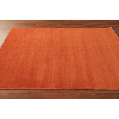 Tapis orange moderne Gabbeh 5 x 7