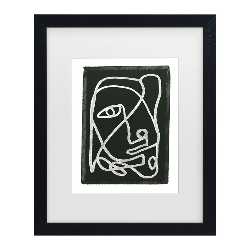 «Bachelor Sharyn Bursic», dessin abstrait encadré, Cadre noir, H 18 po x l 22 po