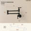 Robinet de cuisine mural remplissant un bras pivotant, robinet de cuisine à 2 poignées pour utilisation avec poêle-118158816