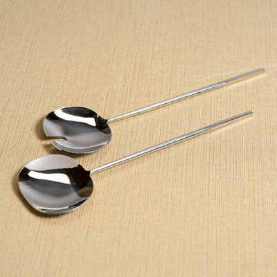 Latis Polished Stainless Steel Salad Server Set
