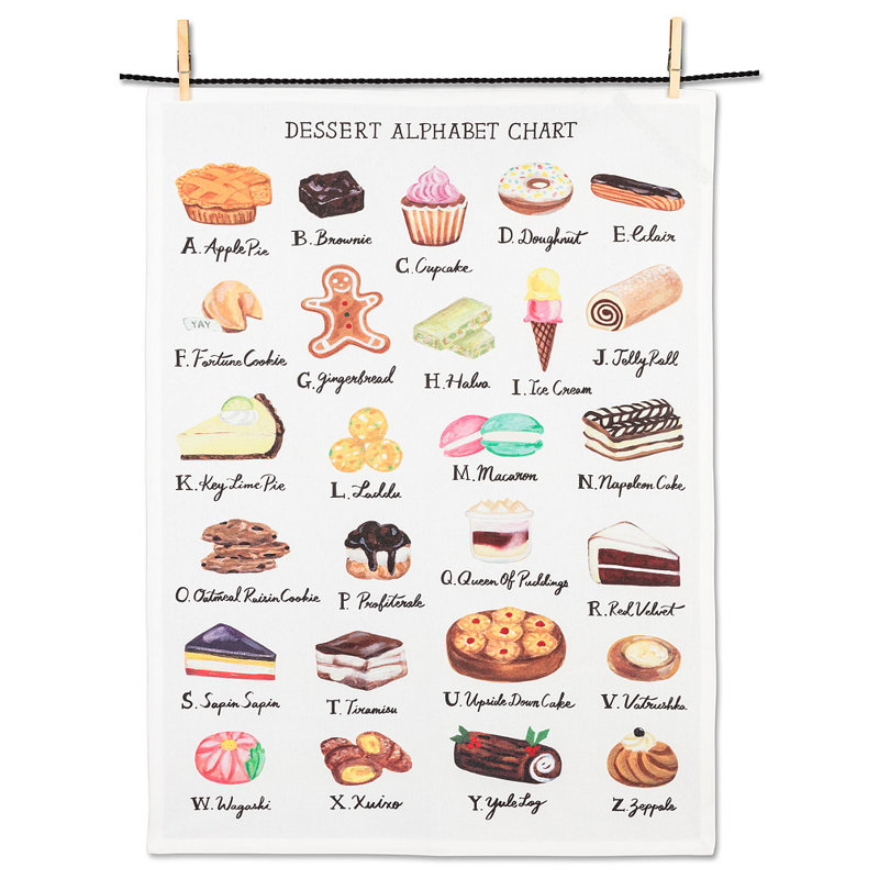 Torchon de cuisine Desserts Alphabet
