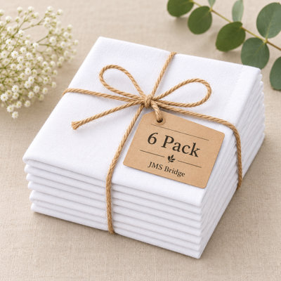 Cotton White Colour Square Napkin (Set of 6)