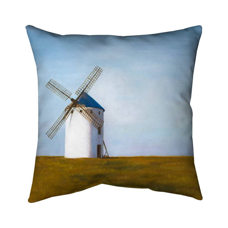 Big windmill - 16"x16" Throw pillow - Poly twill - Print on demand
