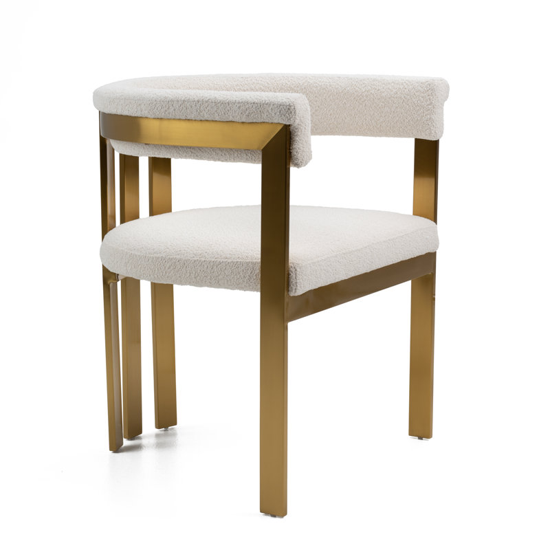 Chaise avec accoudoirs à dossier en lattes Peppa, Beige