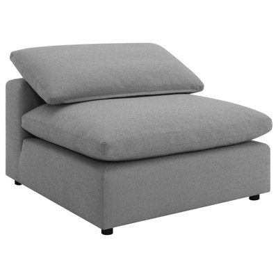 Marler Boucle Upholstered Armless Chair Grey
