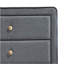 Commode 5 tiroirs rembourrée gris clair