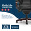 Fauteuil de direction La-Z-Boy Bellamy avec coussins en mousse à mémoire de forme, accoudoirs en bois véritable et base pivotante, bord de siège en cascade, similicuir-39420216