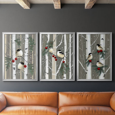 Christmas Holiday Art CI - Toile tendue avec châssis sur mesure - 3 pièces