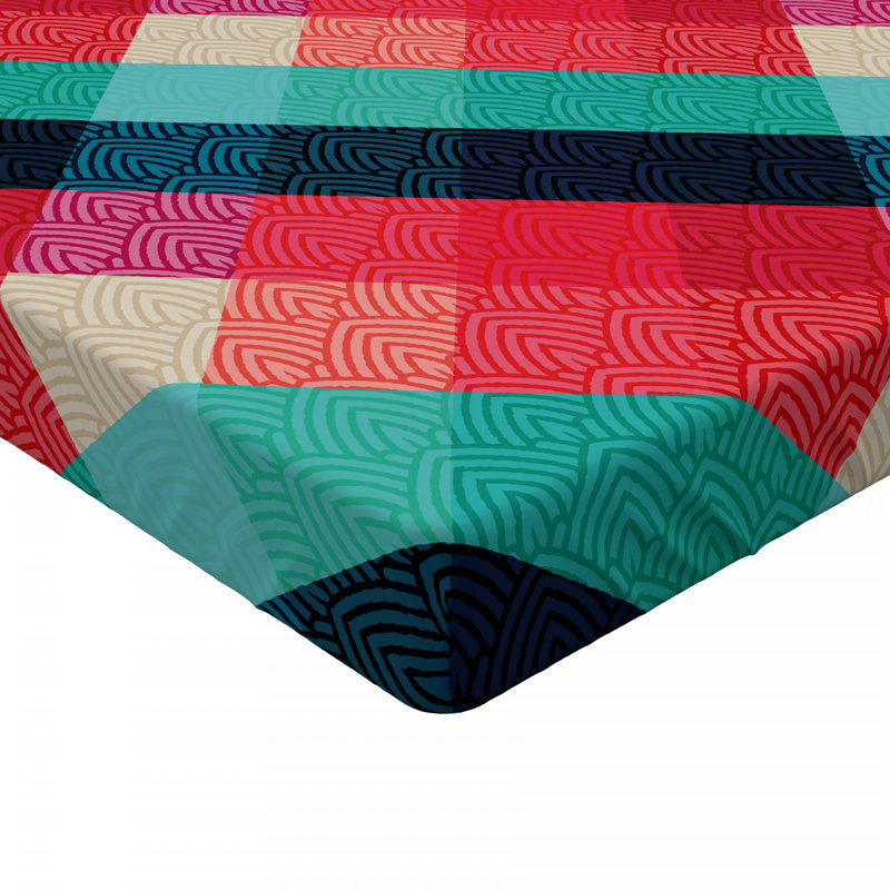 Microfiber Geometric Fitted Sheet, Full Fitted Sheet