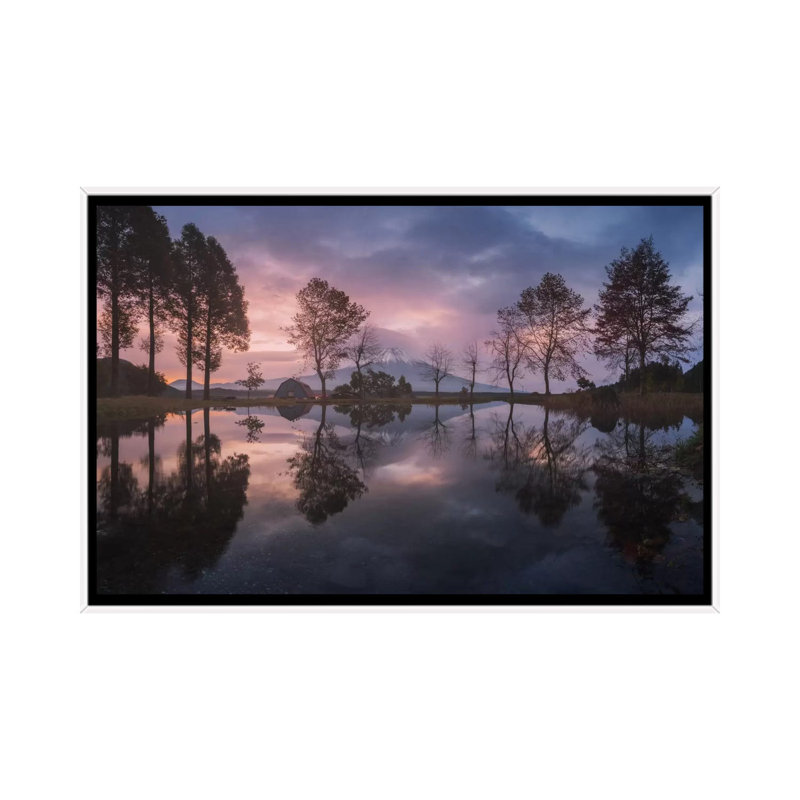 Mount Fuji-San, Japan by Daniel Kordan - Print on Canvas, 66.04 cm H x 45.72 cm W, White Framed
