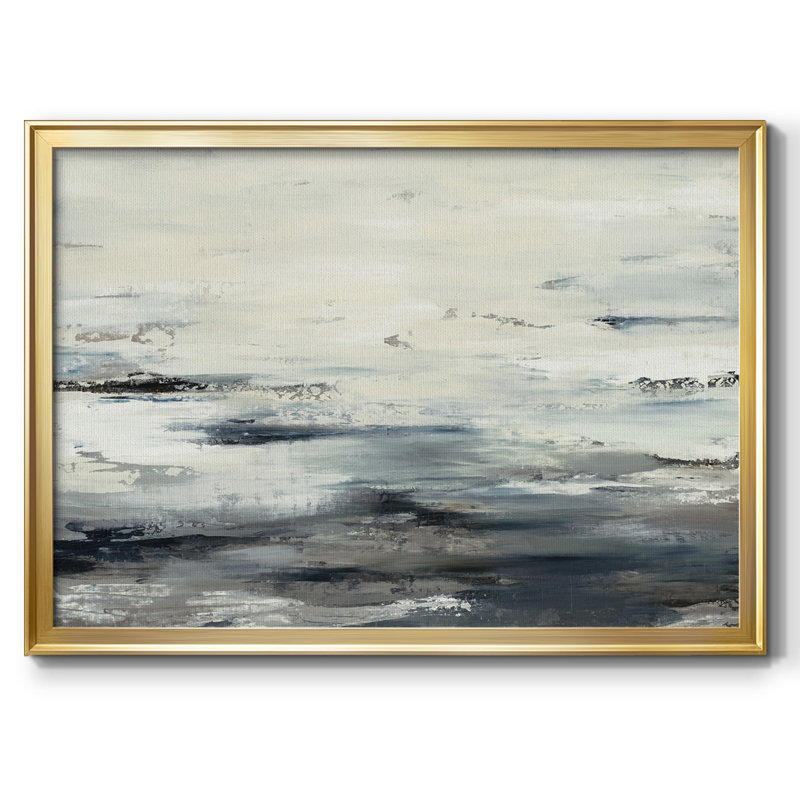 «On the Stormy Seas», toile tendue avec châssis, H 26 po x l 38 po x P 1,5 po, Or