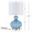 20.25” Blue Gourd Table Lamp With Glass Base And White Fabric Shade-1908594500