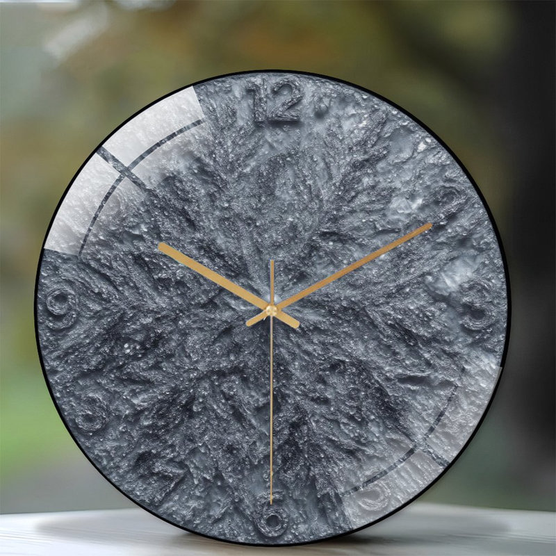 Horloge murale moderne en verre texturé 12 po